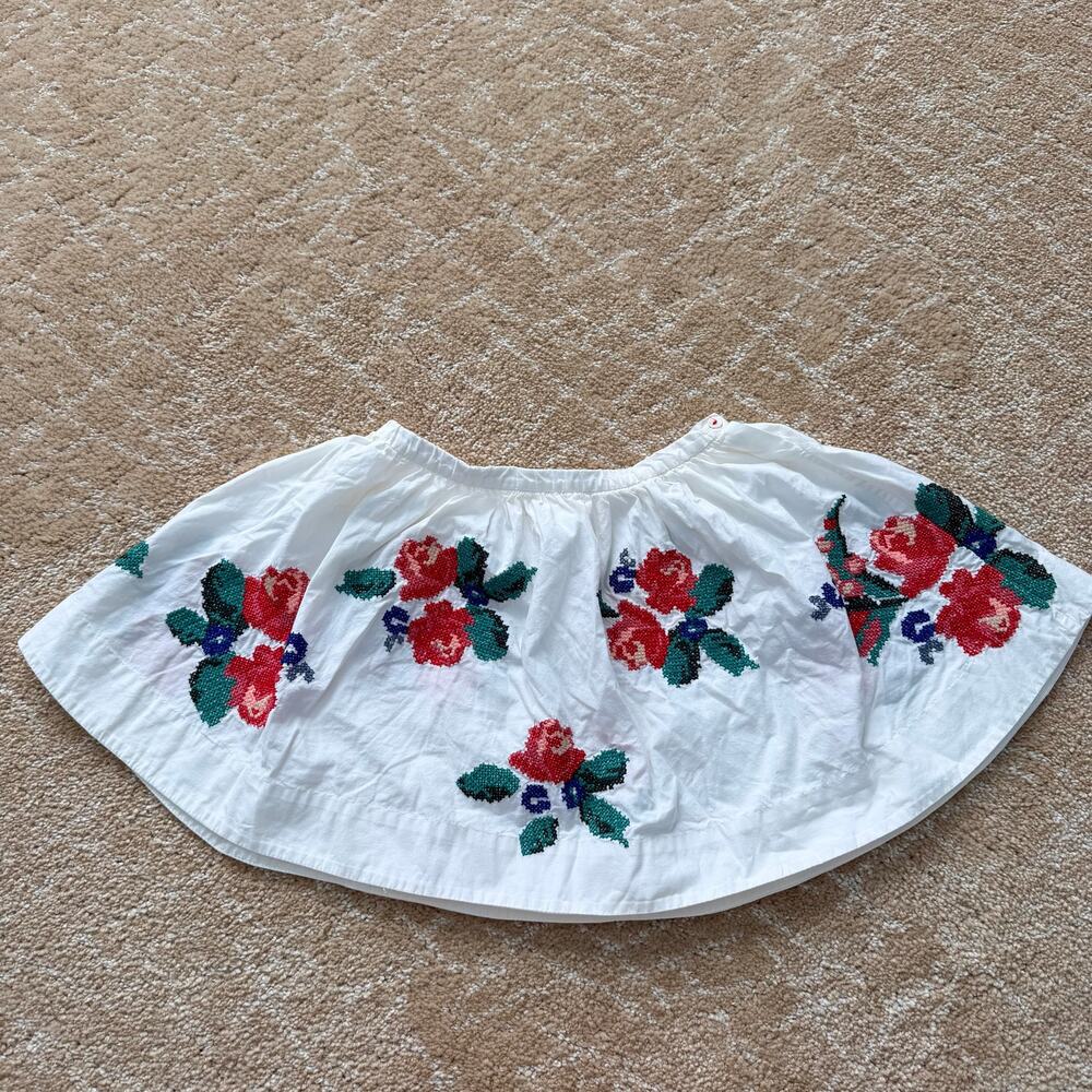 Bonpoint Floral Embroidered White Girl’s Skirt- 4